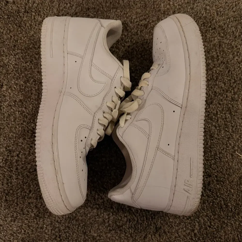 NIKE Men's Air Force 1 '07 Shoes Size 9.5 In White/White